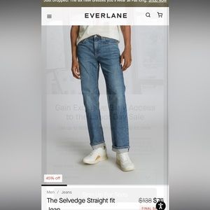 Brand new Everlane Selvedge Straight Leg Jeans (31/30)